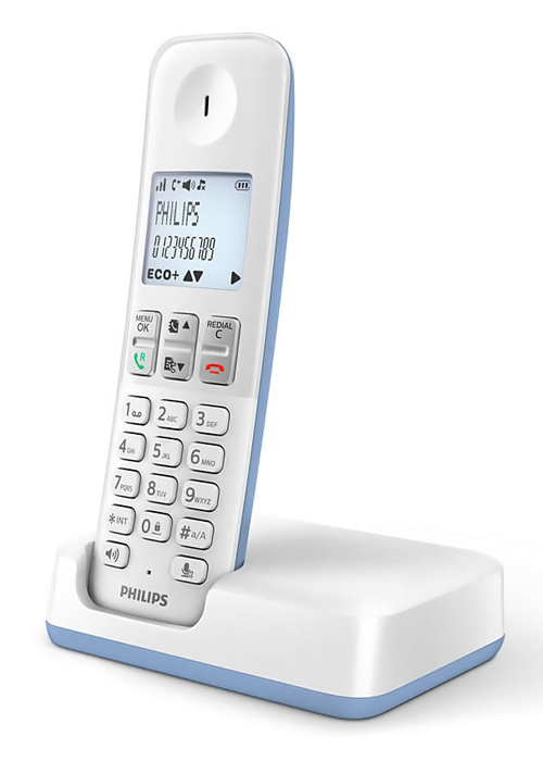 D2501S-34 PHILIPS ασύρματο τηλέφωνο D2501S-34, με ελληνικό μενού, λευκό-μπλε - 4895229122079 - Image 1