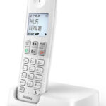 PHILIPS ασύρματο τηλέφωνο D2501W-34, με ελληνικό μενού, λευκό - 4895229101203
