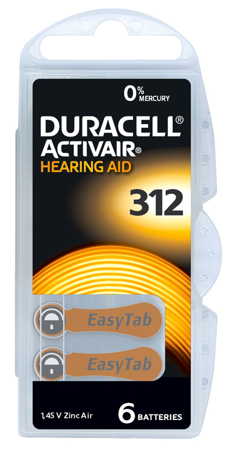 D312 DURACELL μπαταρίες ακουστικών βαρηκοΐας Activair 312, 1.45V, 6τμχ - 4043752397871 - Image 1