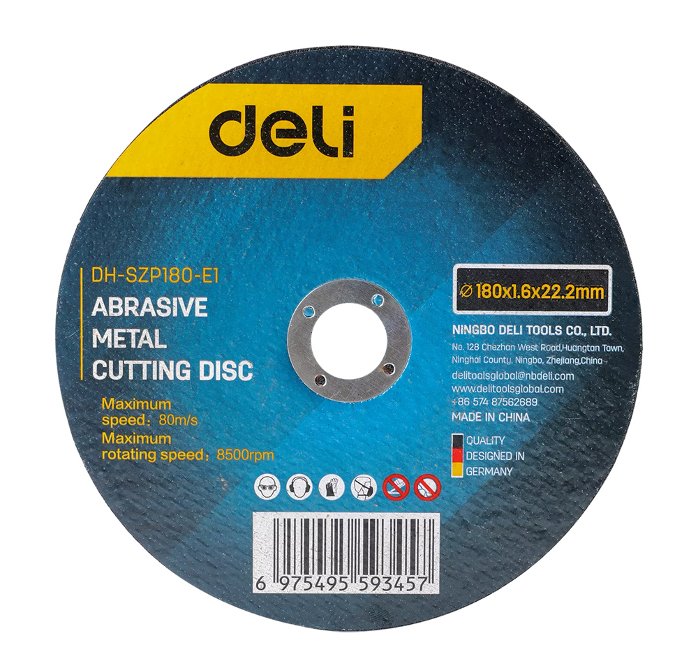 DH-SZP180-E1 DELI δίσκος κοπής μετάλλου DH-SZP180-E1, 180mm, 8500rpm - 6975495593457 - Image 1