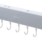 ECOCO κρεμάστρα κουζίνας E2027 με 7 γάντζους, 3.8x6x30cm, γκρι - 6974710171135