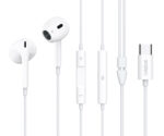 CELEBRAT earphones με μικρόφωνο E400, USB-C σύνδεση, Φ14mm, 1.2m, λευκά - 6925146951457