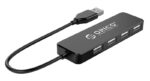 ORICO USB hub FL01, 4x θυρών, USB 2.0, 480Mbps, USB σύνδεση, μαύρο - 6942227106490