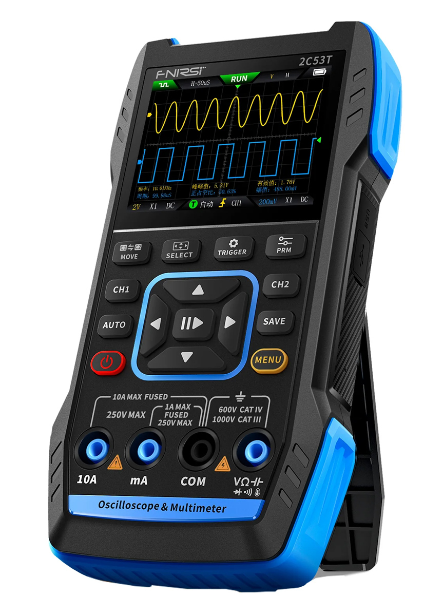 FNR-2C53T FNIRSI 3 σε 1 παλμογράφος/πολύμετρο/signal generator χειρός 2C53T, επαναφορτιζόμενο - 5210131120774 - Image 1