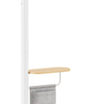 BRATECK βάση τηλεόρασης δαπέδου FS54-22T-02W, 17-43", έως 15kg, με ράφι & ροδάκια, λευκή - 5210131114551