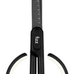 FIZZ ψαλίδι FZ212003-W με χάρακα, μεταλλική λεπίδα, 17cm, μαύρο-λευκό - 6930114511236
