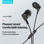 CELEBRAT earphones με μικρόφωνο G35, 3.5mm σύνδεση, 10mm, 1.2m, μαύρα - 6925146951587 - Image 2
