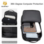 GOLDEN WOLF τσάντα πλάτης GB00399, με θήκη laptop 15.6", 20L, μαύρη - 5210131048634 - Image 2