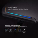 BRATECK gaming γραφείο Glory GMD04-1S, 1200x600mm, RGB, μαύρο - 5210131056172 - Image 2