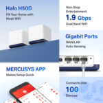 MERCUSYS Mesh Wi-Fi System Halo H50G, 1.9Gbps Dual Band, 3τμχ, Ver. 1.0 - 6935364006662 - Image 2