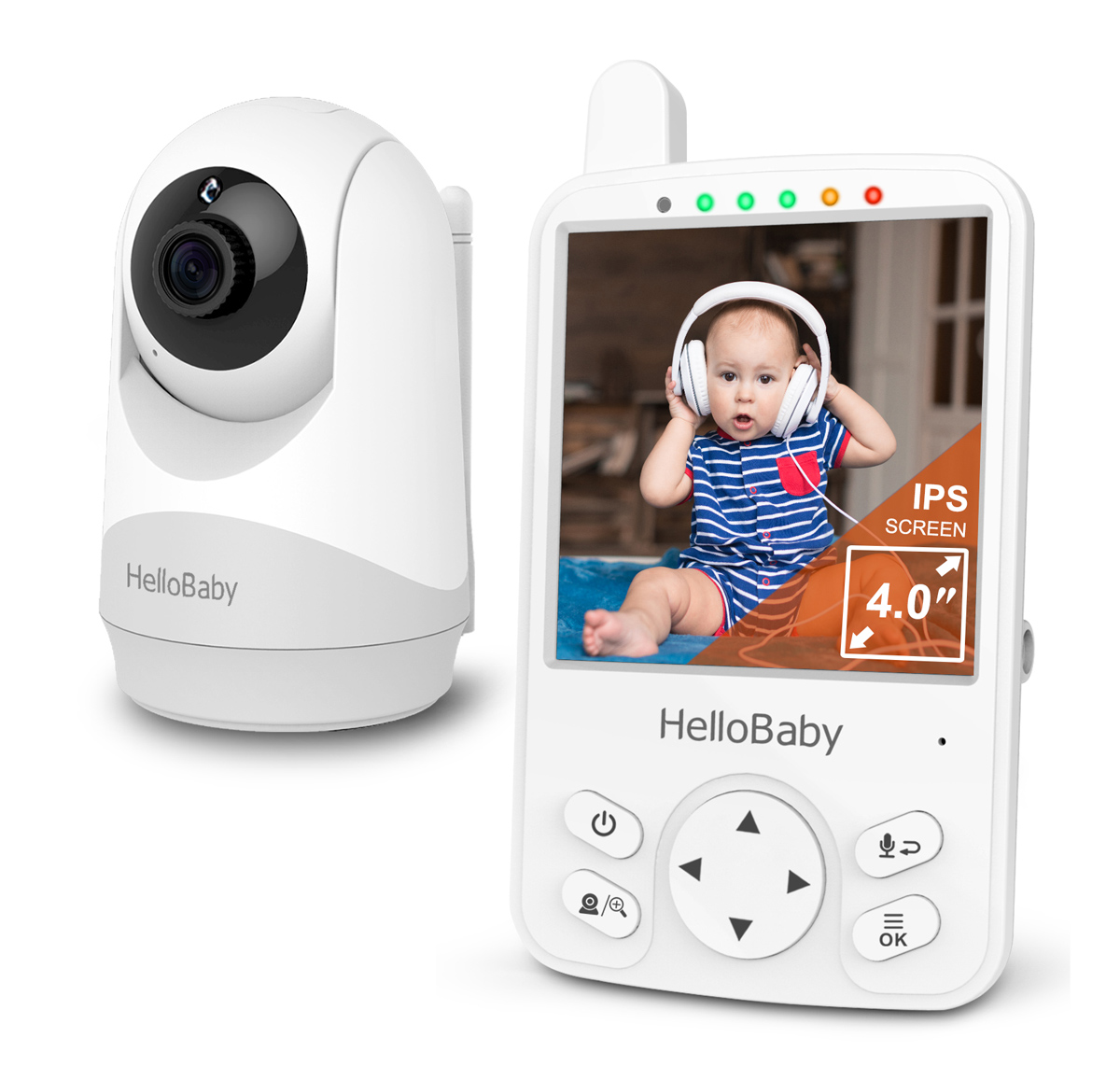 HB6241 HELLOBABY ενδοεπικοινωνία μωρού HB6241 με κάμερα & οθόνη 4", 720p, PTZ - 5210131117576 - Image 1