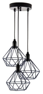 POWERTECH τρίφωτο φωτιστικό οροφής HLL-0004, E27, Φ20, μεταλλικό, μαύρο - 5210131030271