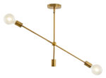 POWERTECH φωτιστικό οροφής HLL-0033, 2x E27, μεταλλικό, chrome gold - 5210131043271