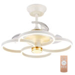 POWERTECH ανεμιστήρας οροφής HLL-0147 με LED φως, 120W, Φ65x45cm, λευκός - 5210131089262
