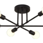 POWERTECH φωτιστικό οροφής HLL-0151, 6x E27, μεταλλικό, μαύρο - 5210131089309