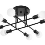 POWERTECH φωτιστικό οροφής HLL-0152, 8x E27, μεταλλικό, μαύρο - 5210131089316