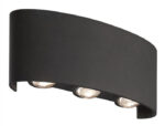 POWERTECH LED φωτιστικό τοίχου HLL-0161, 6W, 4000K, 510lm, IP65, μαύρο - 5210131089972