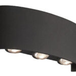 POWERTECH LED φωτιστικό τοίχου HLL-0161, 6W, 4000K, 510lm, IP65, μαύρο - 5210131089972
