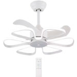 POWERTECH ανεμιστήρας οροφής HLL-0173 με LED φως, 96W, Φ55x35cm, λευκός - 5210131102657