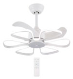 POWERTECH ανεμιστήρας οροφής HLL-0173 με LED φως, 96W, Φ55x35cm, λευκός - 5210131102657