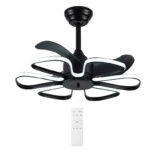 POWERTECH ανεμιστήρας οροφής HLL-0174 με LED φως, 96W, Φ55x35cm, μαύρος - 5210131102664