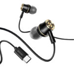 USAMS earphones με μικρόφωνο US-SJ482, USB-C σύνδεση, Φ10mm, 1.2m, μαύρα - 6958444929347
