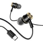 USAMS earphones με μικρόφωνο US-SJ482, USB-C σύνδεση, Φ10mm, 1.2m, μαύρα - 6958444929347
