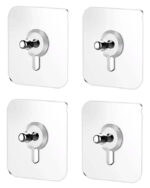 HOME USE αυτοκόλλητες βάσεις HUH-0156, 57x57mm, διάφανο, 4τμχ - 5210131087831