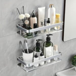HOME USE ράφι τοίχου HUH-0161, αλουμινίου, 30x5x13cm, ασημί - 5210131087886 - Image 2