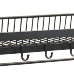HOME USE κρεμάστρα με ράφι HUH-0164, μεταλλική 57x22x13cm, μαύρη - 5210131084533