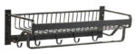 HOME USE κρεμάστρα με ράφι HUH-0164, μεταλλική 57x22x13cm, μαύρη - 5210131084533