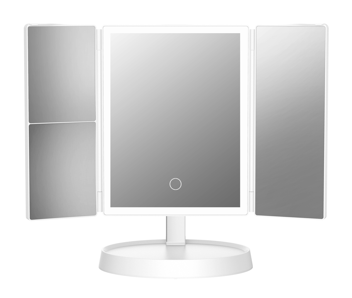 HUH-0183 HOME USE επιτραπέζιος καθρέφτης HUH-0183, LED φως, 1x/2x/3x zoom, 2000mAh, λευκός - 5210131089378 - Image 1