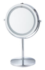 HOME USE επιτραπέζιος καθρέφτης HUH-0185 με LED φως, 1x/5x zoom, ασημί - 5210131089392