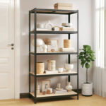 HOME USE μεταλλική ραφιέρα HUH-0199 με 5 ράφια, 90x40x180cm, μαύρη - 5210131114964 - Image 2
