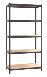 HOME USE μεταλλική ραφιέρα HUH-0199 με 5 ράφια, 90x40x180cm, μαύρη - 5210131114964