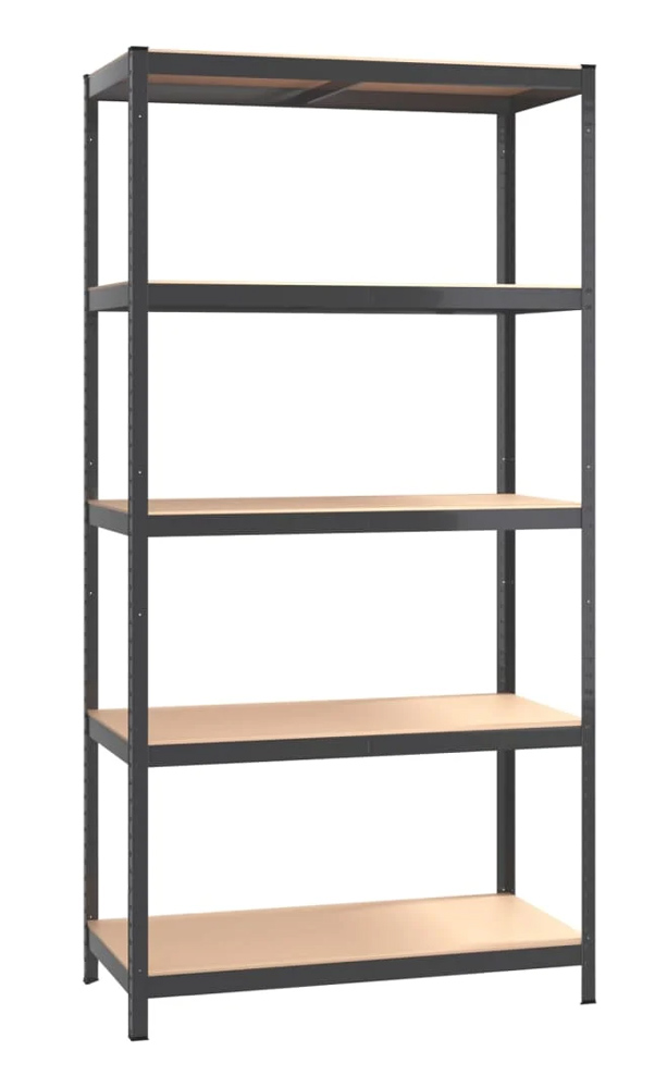 HUH-0199 HOME USE μεταλλική ραφιέρα HUH-0199 με 5 ράφια, 90x40x180cm, μαύρη - 5210131114964 - Image 1