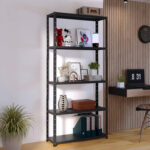 HOME USE μεταλλική ραφιέρα HUH-0200 με 4 ράφια, 75x30x150cm, μαύρη - 5210131114971 - Image 2
