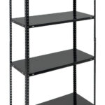 HOME USE μεταλλική ραφιέρα HUH-0200 με 4 ράφια, 75x30x150cm, μαύρη - 5210131114971