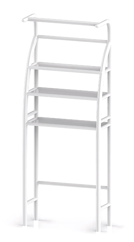 HUH-0222 HOME USE ραφιέρα μπάνιου HUH-0222 με 3 ράφια, μεταλλική, 65x25x175cm, λευκή - 5210131121283 - Image 1