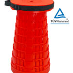 POWERTECH πτυσσόμενο καρεκλάκι HUH-0233, αντοχή έως 250kg, 25.5x45cm, κόκκινο - 5210131124420