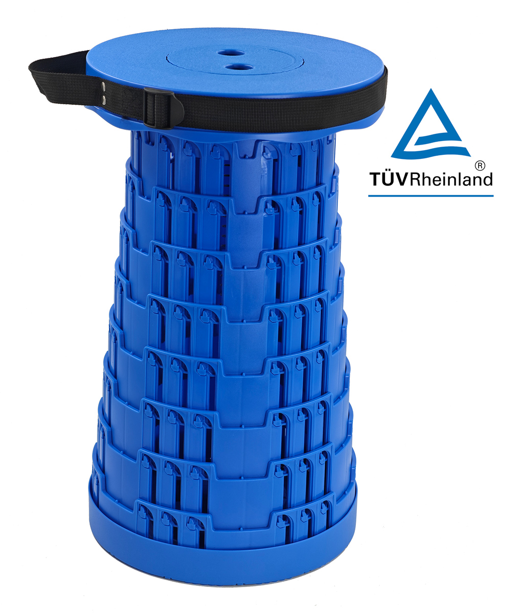 HUH-0234 POWERTECH πτυσσόμενο καρεκλάκι HUH-0234, αντοχή έως 250kg, 25.5x45cm, μπλε - 5210131124437 - Image 1