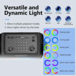JYX φορητό ηχείο T19-T με 2x μικρόφωνα, 18W, 3000mah, LED, μαύρο - 5210131117309 - Image 2