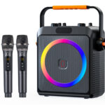 JYX φορητό ηχείο T19-T με 2x μικρόφωνα, 18W, 3000mah, LED, μαύρο - 5210131117309