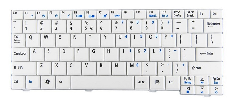 KEY-052 Πληκτρολόγιο για Acer A110/A150, λευκό - - Image 1