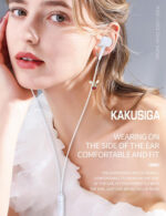 KAKUSIGA earphones με μικρόφωνο KSC-1303, 3.5mm σύνδεση, 10mm, 1.1m, μαύρα - 6921042143330 - Image 2