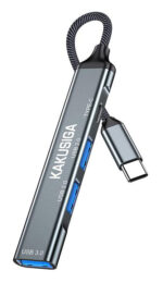 KAKUSIGA USB hub KSC-1417, 4x θυρών, USB 3.0, 5Gbps, USB-C σύνδεση, γκρι - 6921042143064