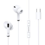 KAKUSIGA earphones με μικρόφωνο KSC-727, USB-C σύνδεση, 14.2mm, 1.2m, λευκά - 6921042125633