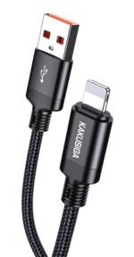 KAKUSIGA καλώδιο Lightning σε USB KSC-970, 3A, 480Mbps, 1m, μαύρο - 6921042134536