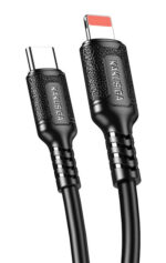 KAKUSIGA καλώδιο Lightning σε USB-C KSC-984, σιλικόνης, 27W, 480Mbps, 1m, μαύρο - 6921042141831