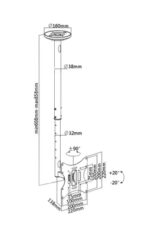 BRATECK βάση τηλεόρασης οροφής LCD-504A, 23-42", έως 30kg - 5210131015377 - Image 2
